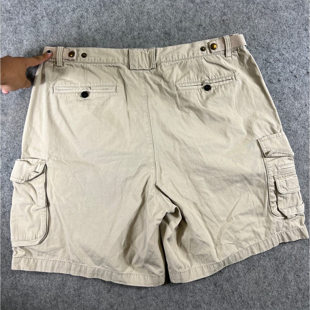 Orvis Cargo Shorts Men Size 38 Brown Twill Pleated Utility Hiking Outdoor Casual